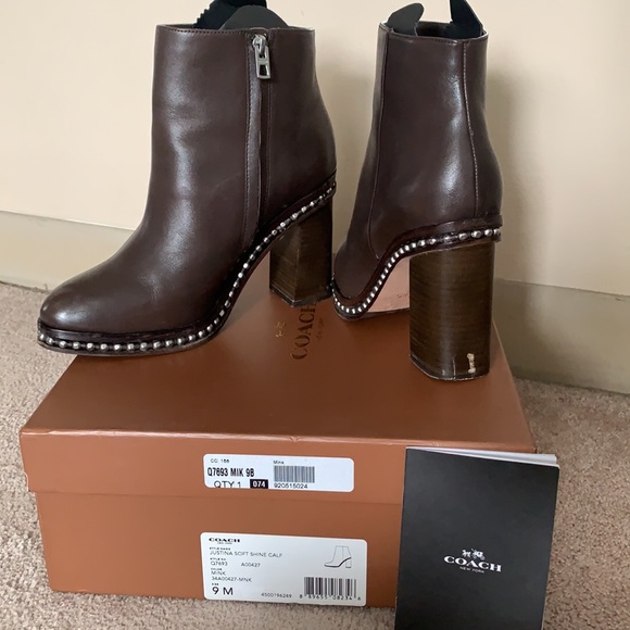 Coach Mink-colored studded block boot - Picture 3 of 3